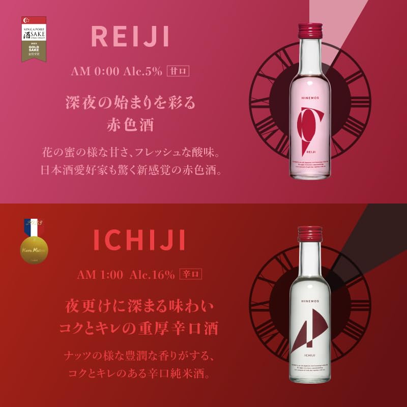 Amazon.co.jp: HINEMOS 日本酒 飲み比べセット midnight | 4銘柄